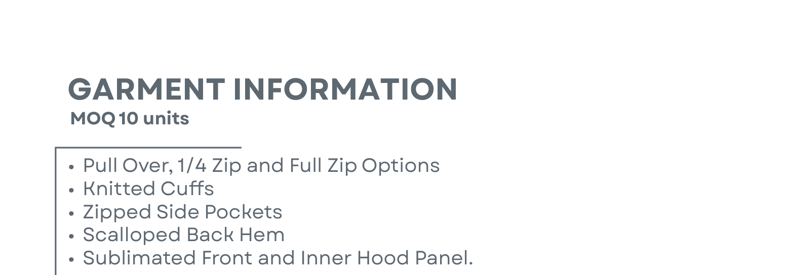 Sublimated Hybrid Hoodie Garment Information