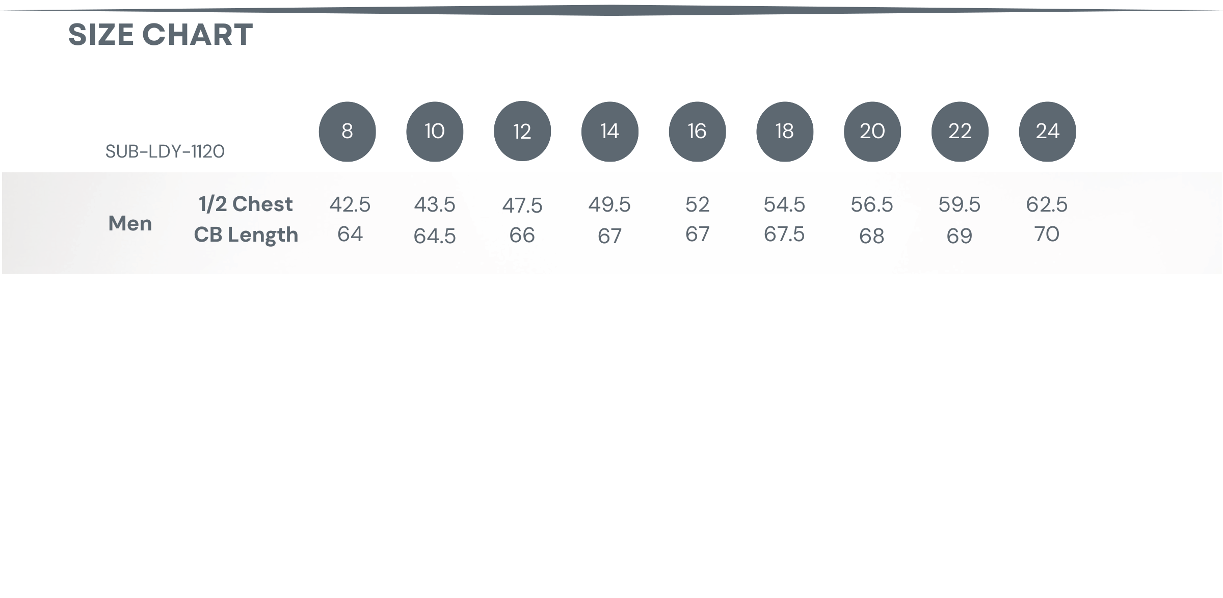 Sublimated Rugby Women's Jersey Size Chart